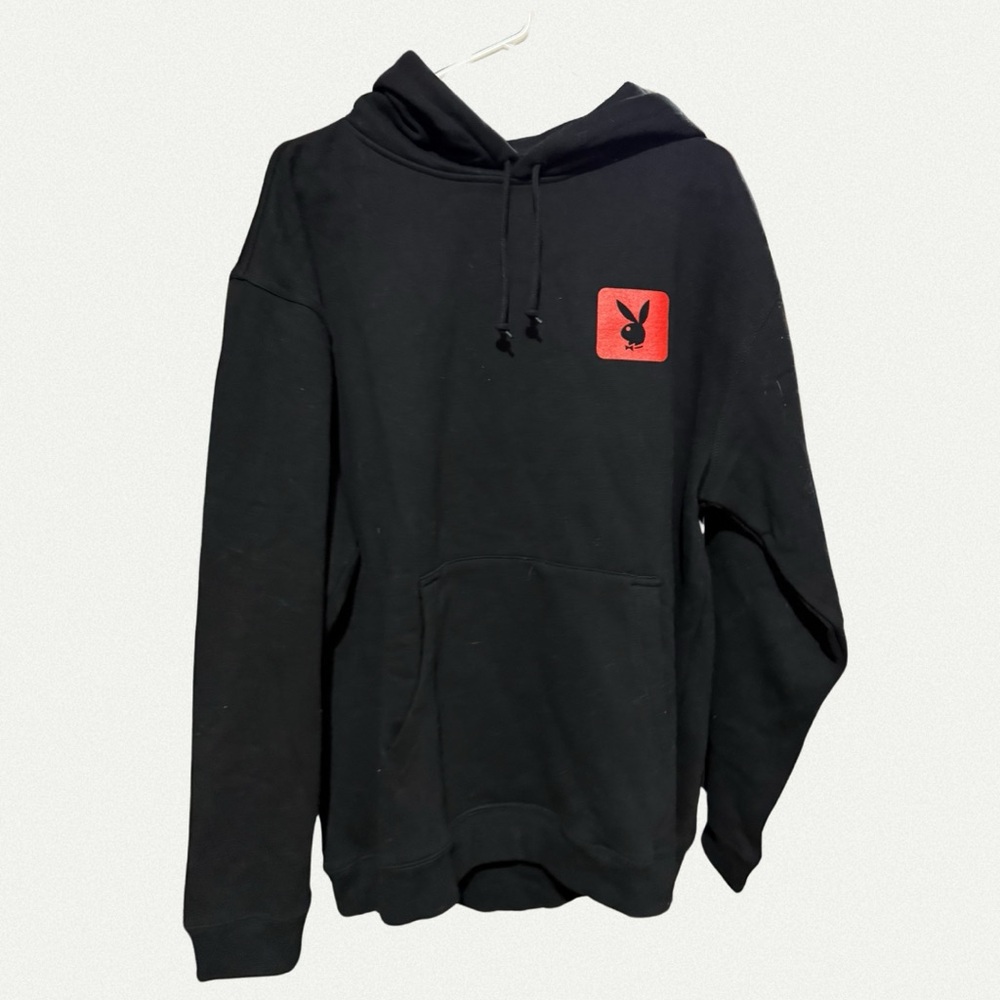 PLAYBOY Black and Red Sweatshirt Hoodie